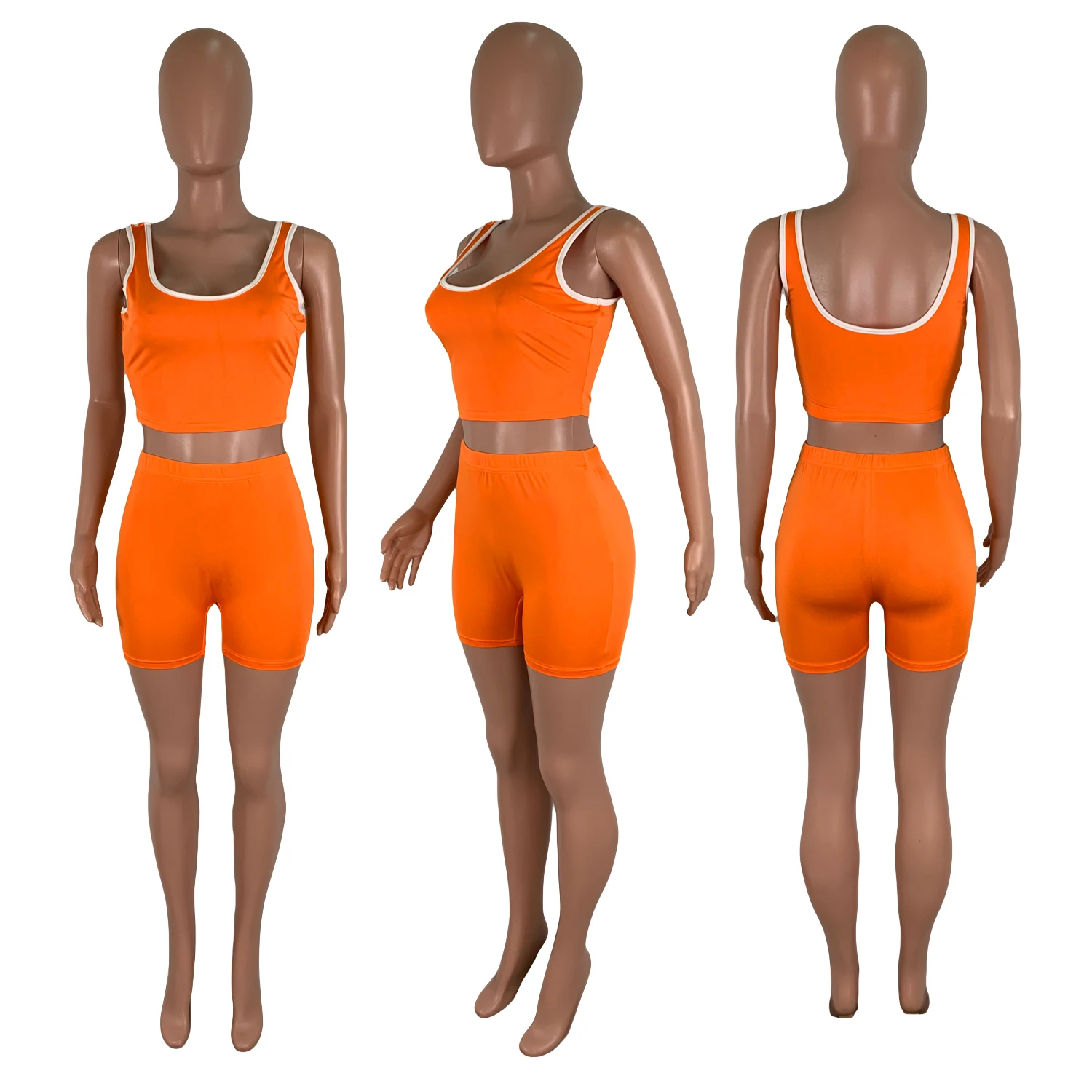 Summer New Biker Shorts Women Two Piece Biker Short Sets 2 Piece Set