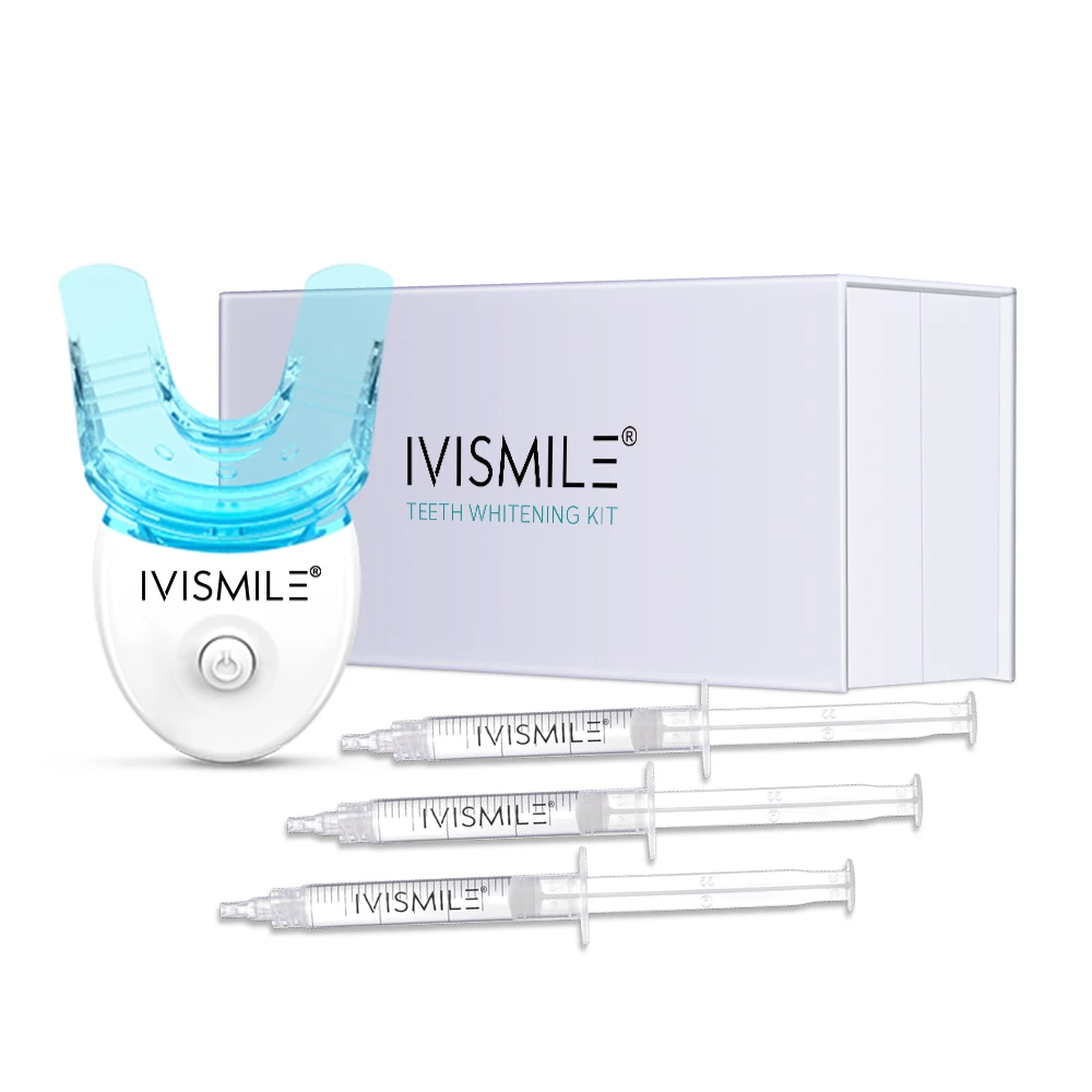 

IVISMILE CE Approved Peroxide Free Gel Battery Home Teeth Whiten LED Kit, Black/white/customize