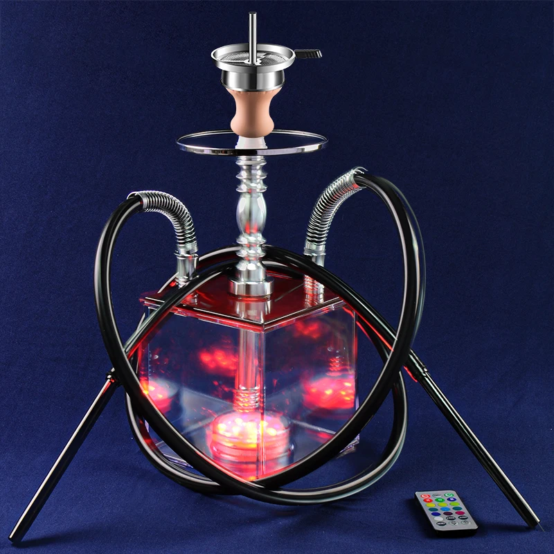 

Wholesale Fancy Hokkah Hooka Tobacco Smoking Chicha Square Sheesha Shisha Narguile Led Hookah Acrylic Import Hookahs, Clear