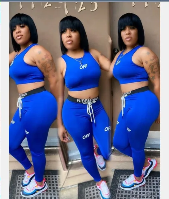 

2020 Crop Tank Tops Printed Letter nibber Yoga Sets pants Sets running Active Wear yoga sets fitness seamless sports bra yoga, Women's yoga sets
