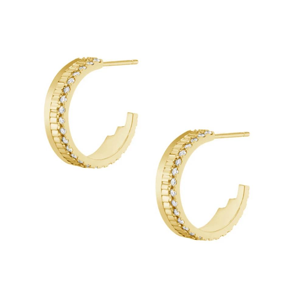 

cubic zirconia 18k gold vermeil unique jewelry classical 925 sterling silver simple Diamond hoop earrings for women party