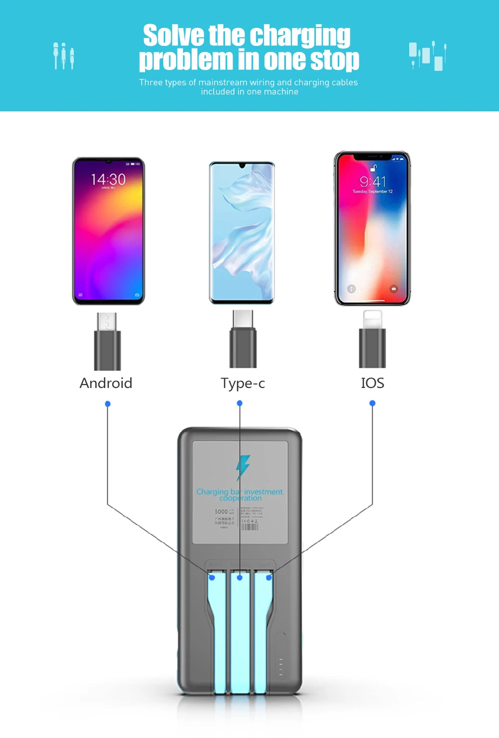 Independent r&d 12 ports mobile phone shared power bank charging station - ANKUX.COM