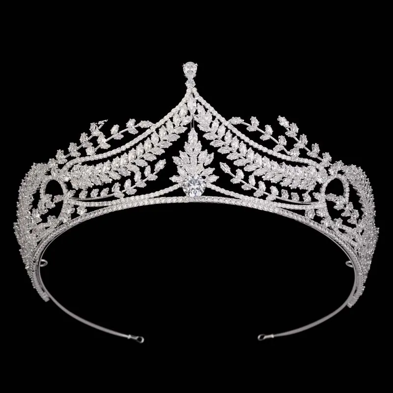 Special Water Drop Shaped 3A+ CZ Tiaras Full Cubic Zircon Bridal Crowns Luxury Wedding Hair Accessories for Women BC6669