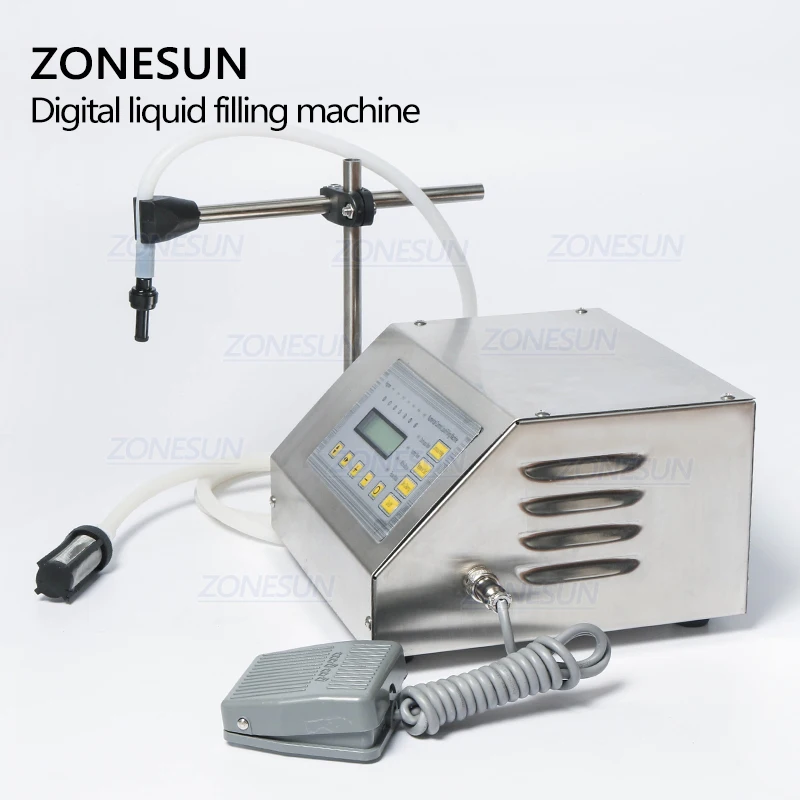 
ZONESUN 220V OR 110V GFK-160 Digital Control Liquid Filling Machine Small Portable Electric Liquid Water Filling Machine Supply 