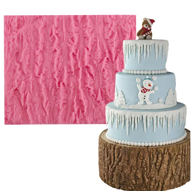 

Tree Bark Cake Lace Mat Silicone Lace Mold Baking Border Rind Fondant Mold, Random