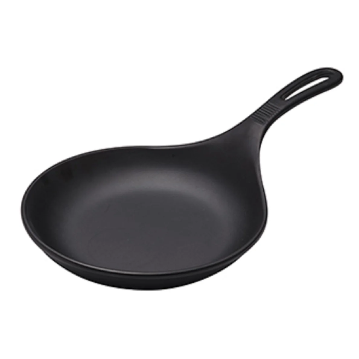 

Hot sale melamine plate restaurant black matted restaurant serving plate with handle, Customized