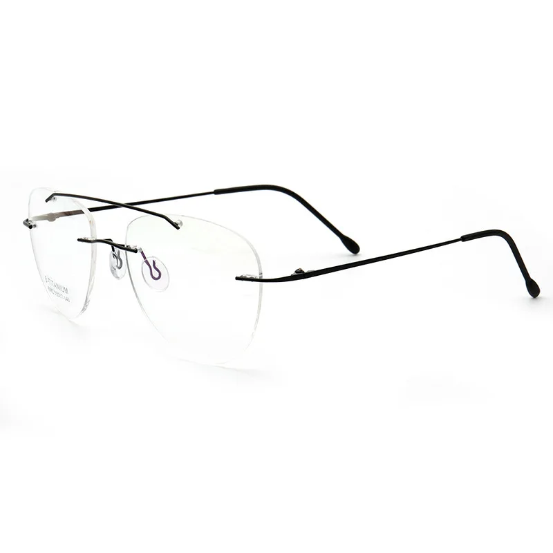 Best Grade Rimless Titanium 1.61 Blue Cut RX Lens Prescription Glasses Optical Frames Myopia Prescription Eyeglasses Glasses