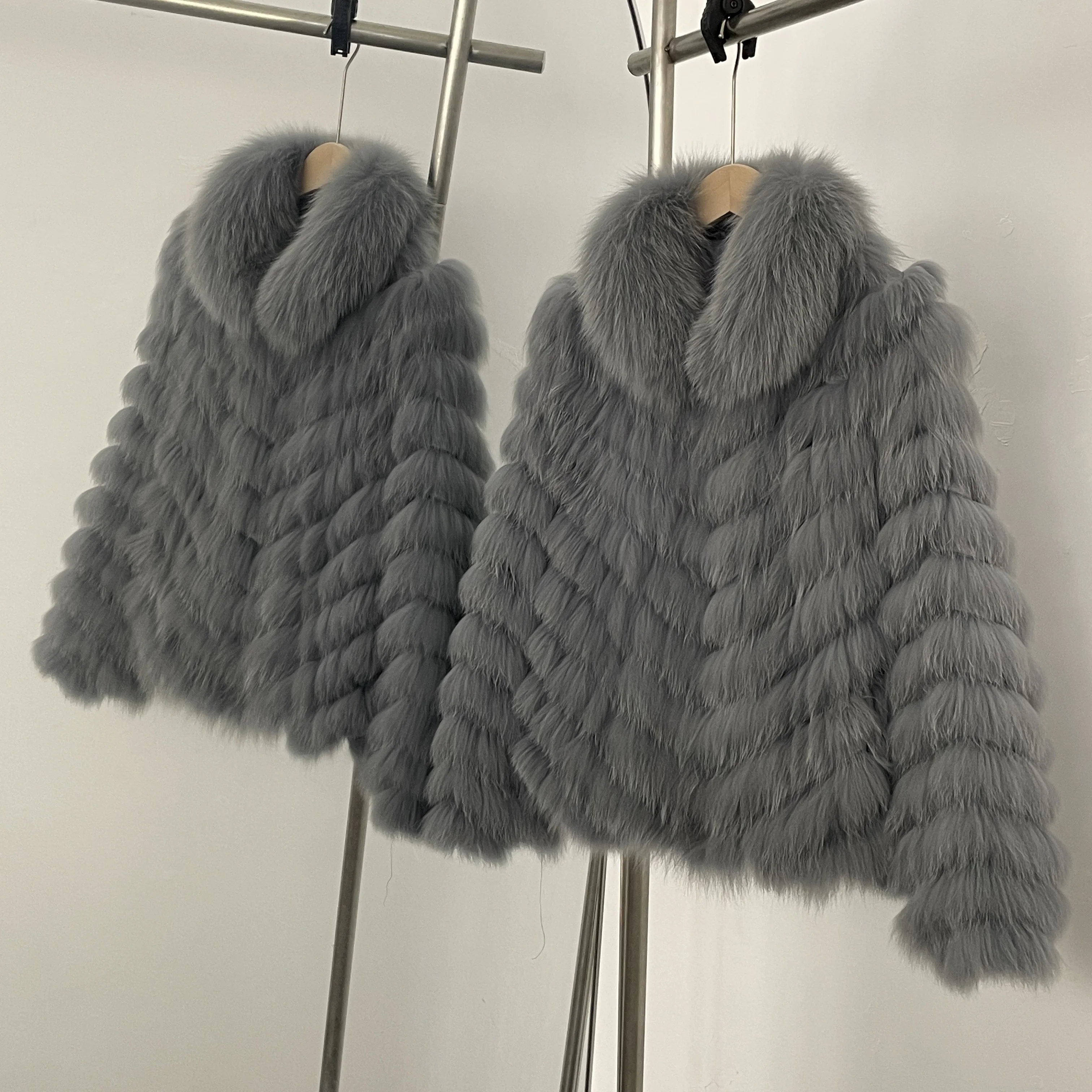 OFTBUY Brazil Hot Selling Real Fox Fur Coat Women Reversible Double Sided Winter Jacket WholesaleOEM Custom LowMOQ Fast Delivery