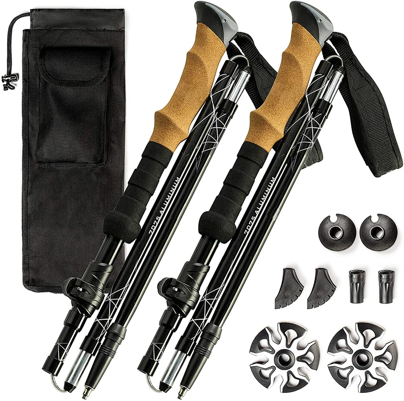 

Collapsible Lightweight Mountain 7050 Aluminum Hiking Walking Sticks Trekking Poles