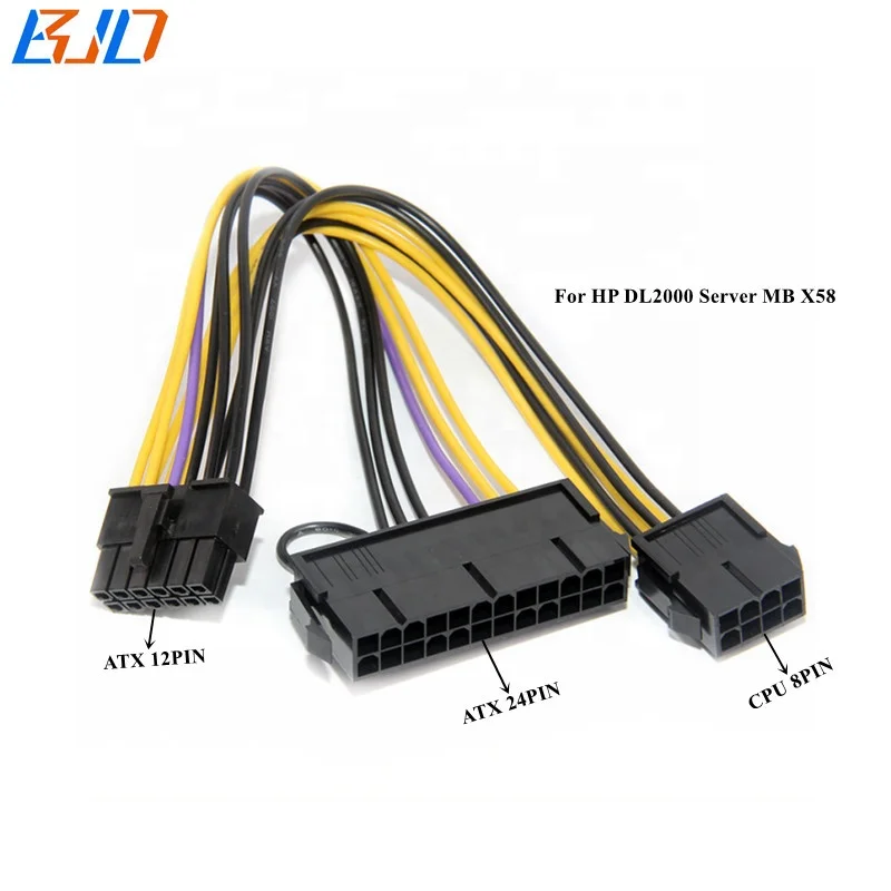 

ATX 12Pin to ATX 24Pin 24 PIN & CPU 8Pin Female Motherboard Power Supply Cable 20CM For HP DL2000 Server Motherboard X58