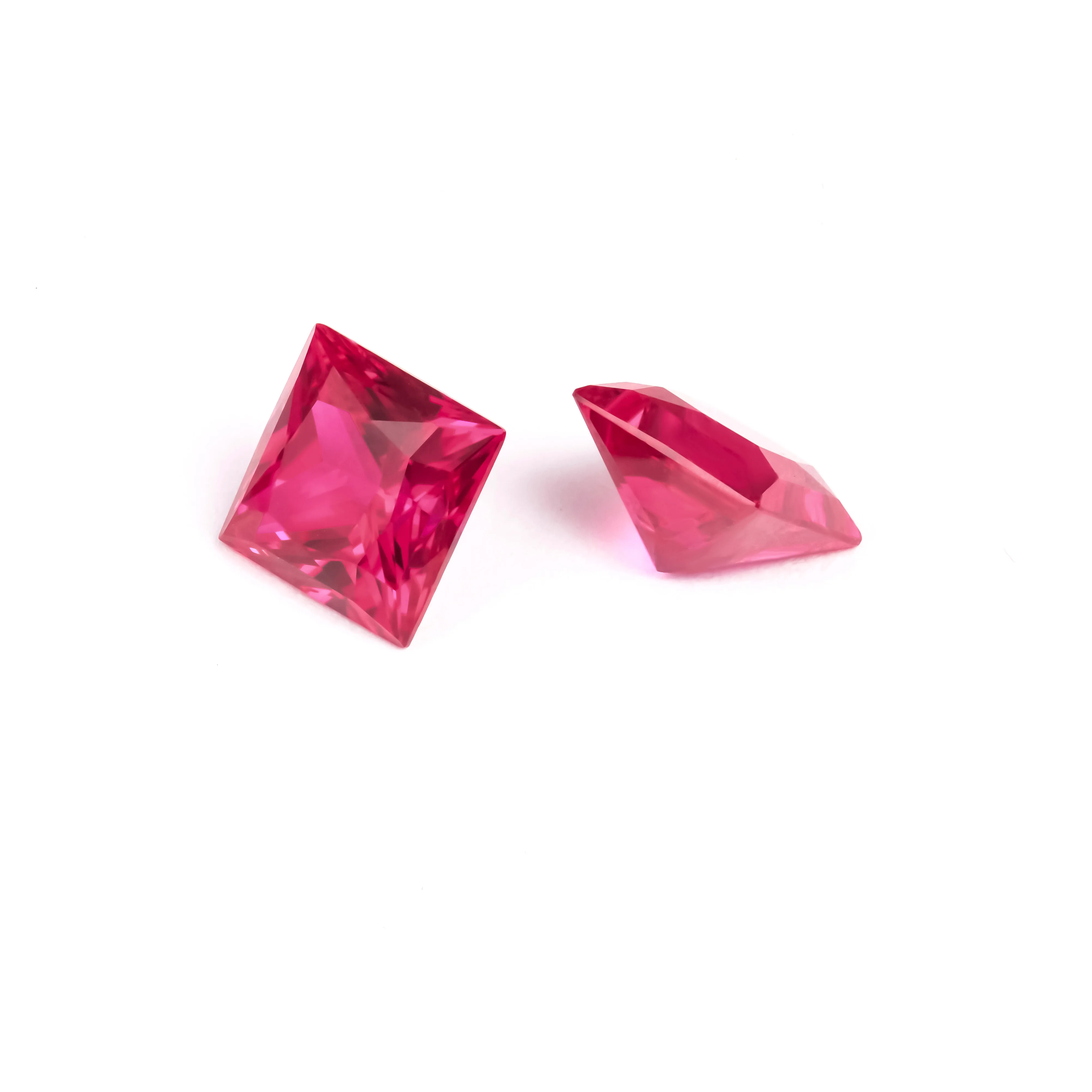

Wholesale own natural red color VVS hight quality Princess cut Ruby rare merchants have unique lab grown Gemstone