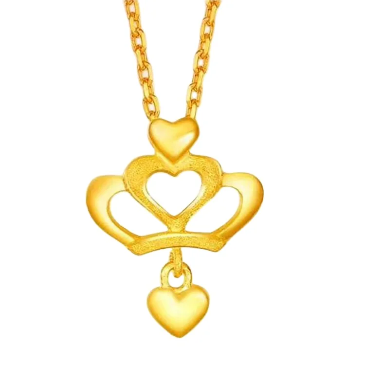 

Hd0174 Indian Jewelry 24K Gold Plated Necklace With Heart Pendant 18K Gold Plated Hoops