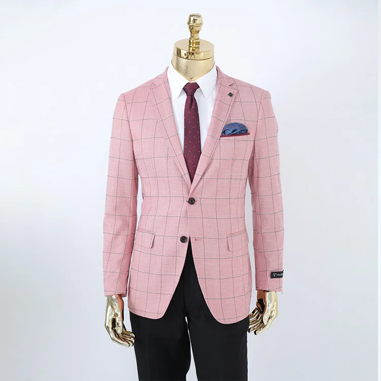 

High Quality Business Full Sleeve Blazer Suit Jacket For Men, Pink
