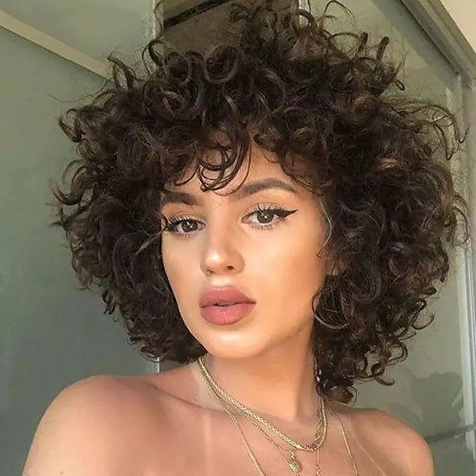 

Joedir Short Human Hair Wig For Sale Brazilian Afro Kinky Curly Bob Wigs Non Lace Front Human Hair Wigs For Black Women