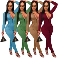 

Free Shipping Long Sleeve Wholesale Women Custom Ladies One Piece Fashion Jumpsuit