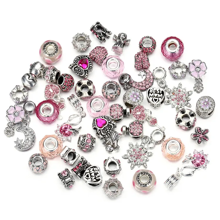 

Wholesale Hand Made DIY Set Materials Designer Charms For DIY Bracelet Loose Beads Crystal Glass beads, Picture