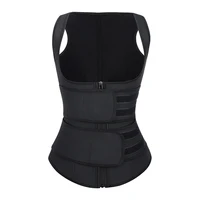 

High Compression Black Double Belt Women Slimming Tummy Control Latex Vest Shaper Big Size