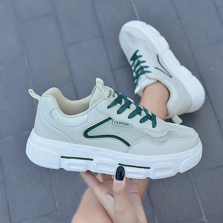 

Ladies platform fashion sneakers trend mesh breathable fitness running shoes versatile style casual retro travel walking shoes