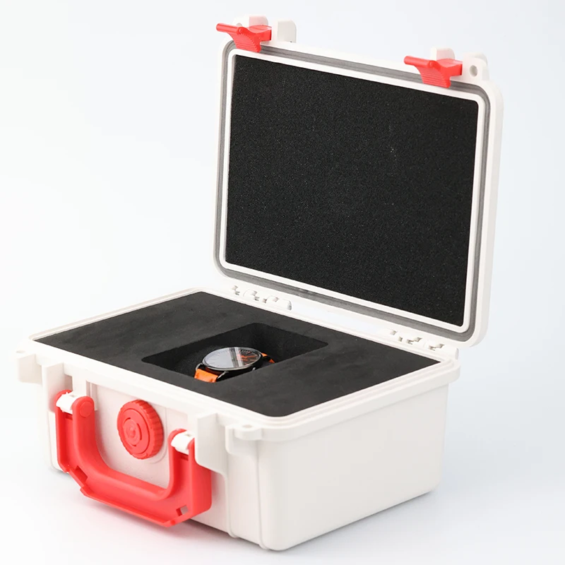 

TIME TOKEN New Design White Hard Case Plastic Abs Plastic Carrying Case Eva Foam Waterproof Watch Case Box