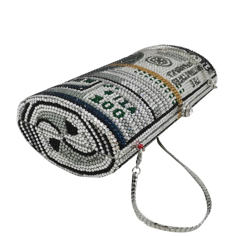 diamond money clutch purse