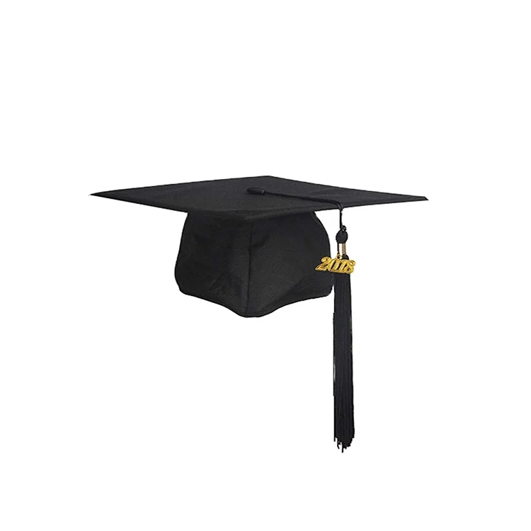

matte black Graduation cap with tassel for adult