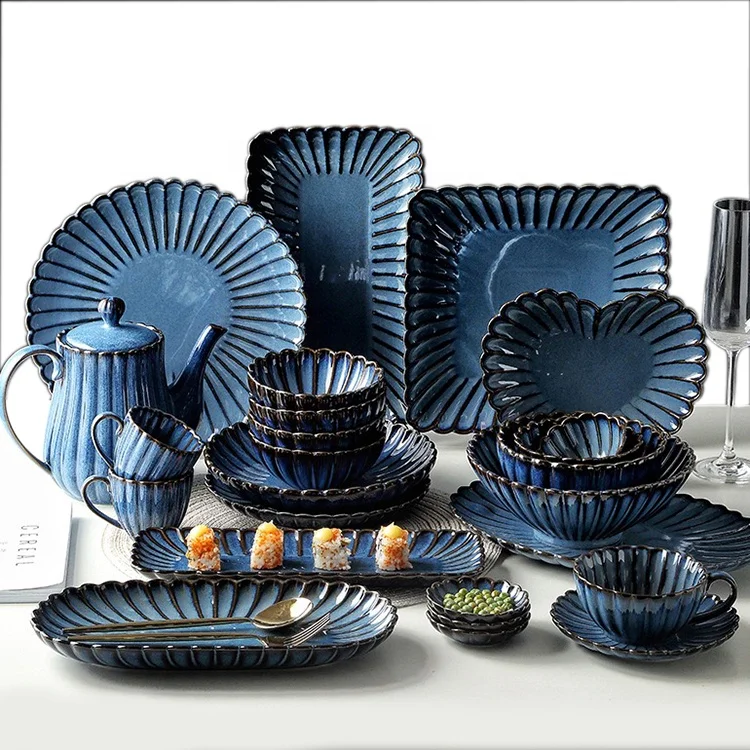 

Japanese Star Hotel Dinnerware Set Multi Shape Cutlery Tray Exquisite Plates Bowl Brilliant Creative Ceramic Set