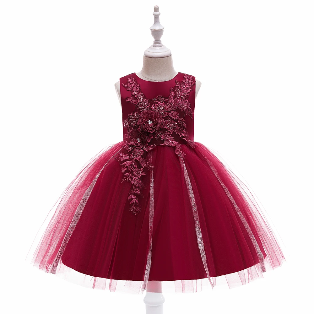 

New Fashion Apparel Girls Evening Dress Design Baby Kids Prom Party Frock L5226
