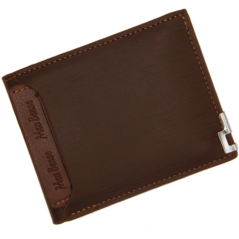 

Fashion Casual Iron Edge Card Wallet Exposure Biofold Small Short Wallets Multifunctional Wallet For Men, 3 color