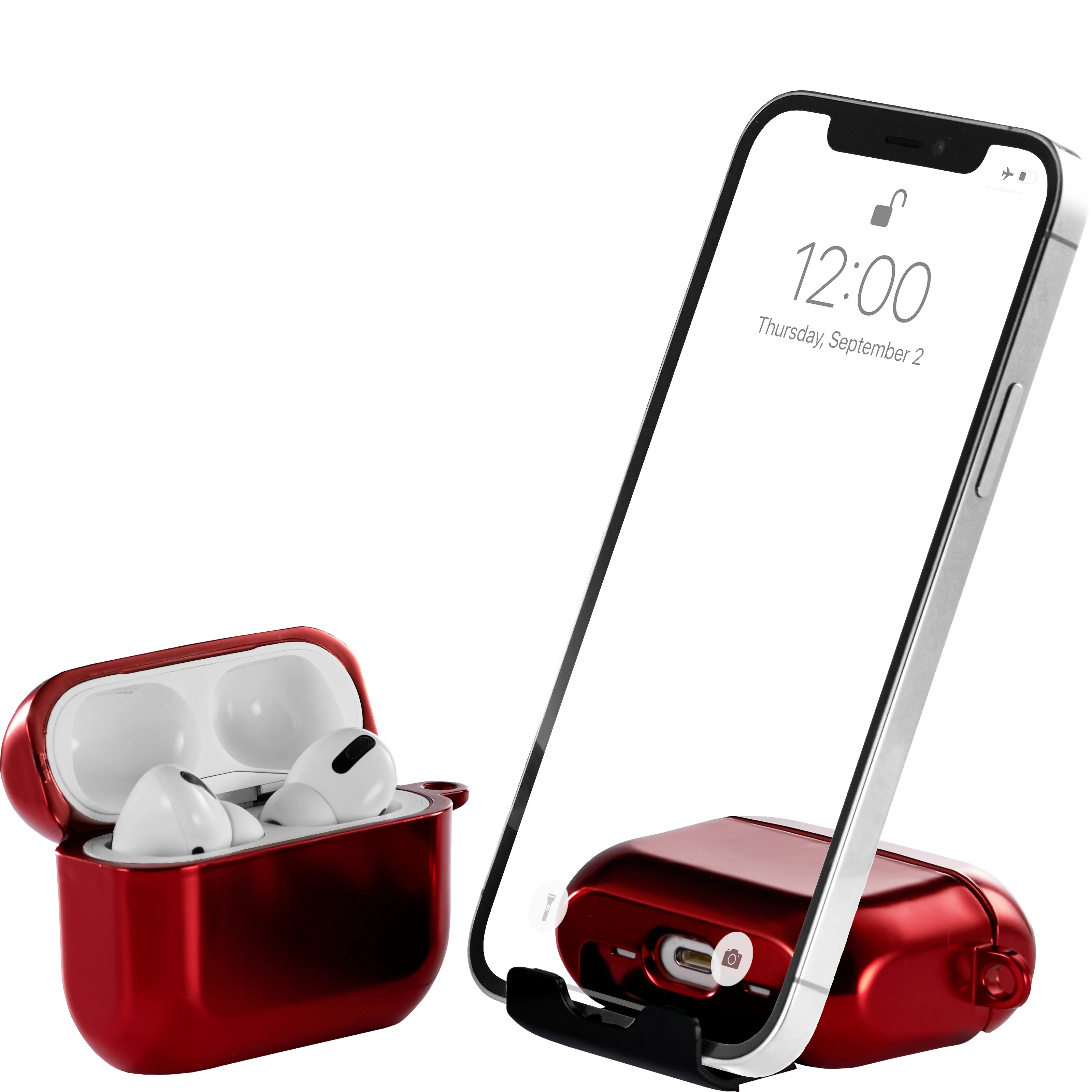 

2022 New Design TPU+PC Case For Apple Airpod Gen 3 With Mobile Phone Stand Holder