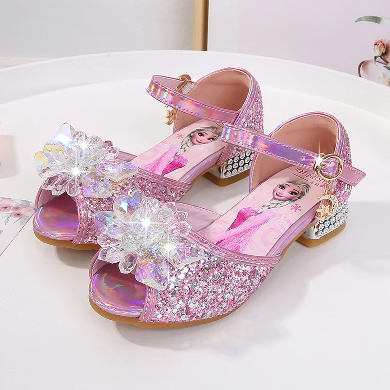 

Wholesale stylish pretty bow princess High heel soft sole baby birthday party sandal girl shoes for little girls