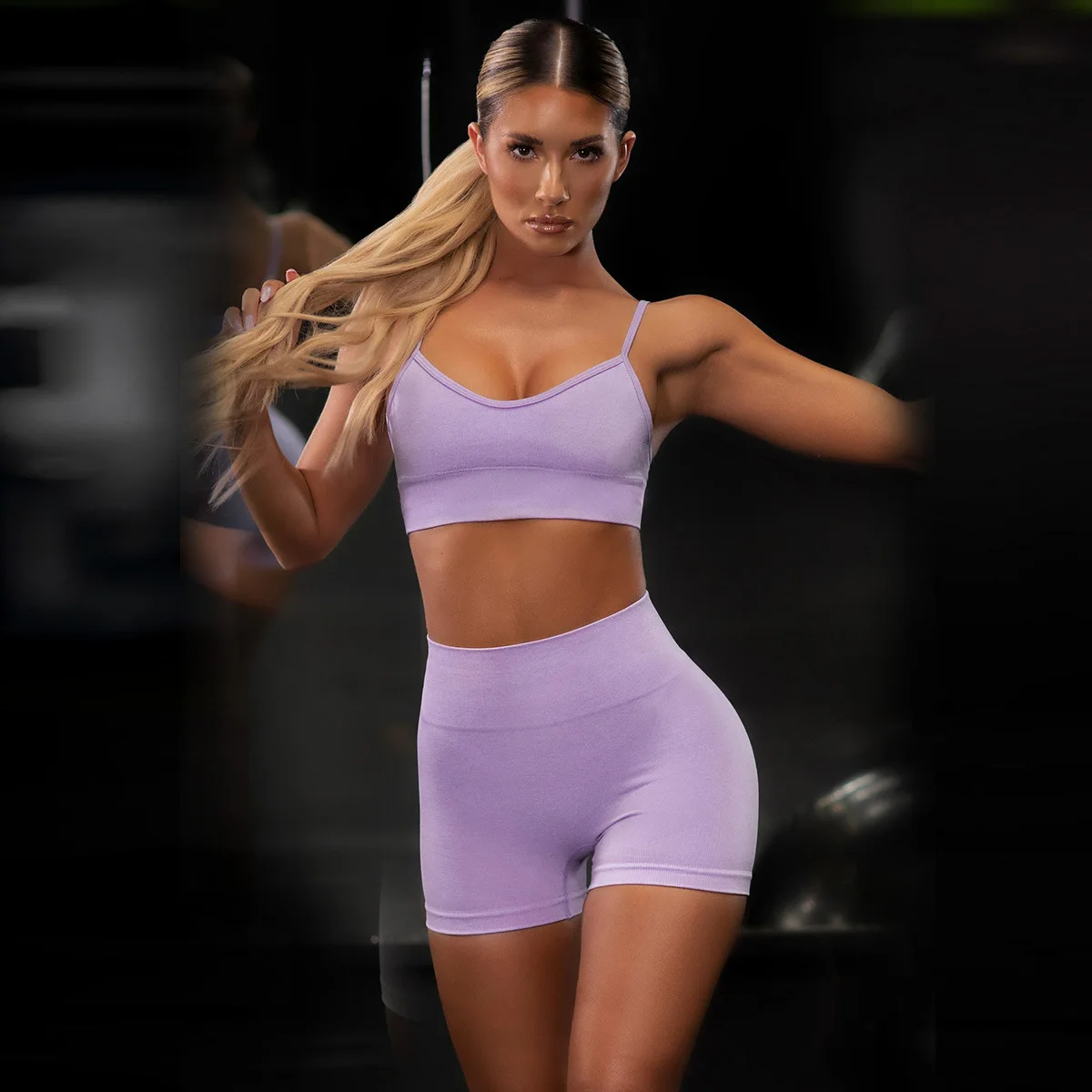 Summer 2 Pieces Gym Yoga Wear Clothing Seamless Running Yoga Set High