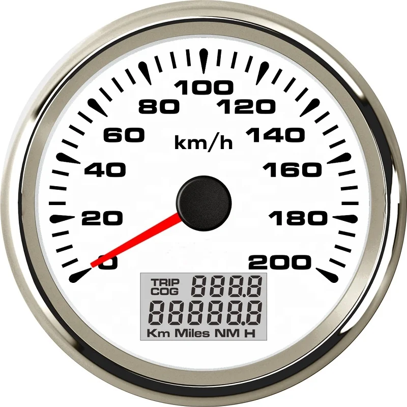 

85mm Motorcycle Scooter GPS Speedometer Odometer 200km/h 12V/24V With Tripmeter COG 3.9m GPS Sensor, Ws