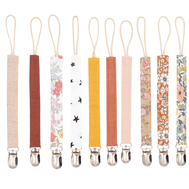 

Cotton Linen Pacifier Clips Plain, Pacifier Holder Baby Pacifier Clip., As photos