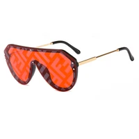 

2020 Fashion with F letters one Piece Lens Sun Shades Glasses Metal Frame Oversized Sunglasses