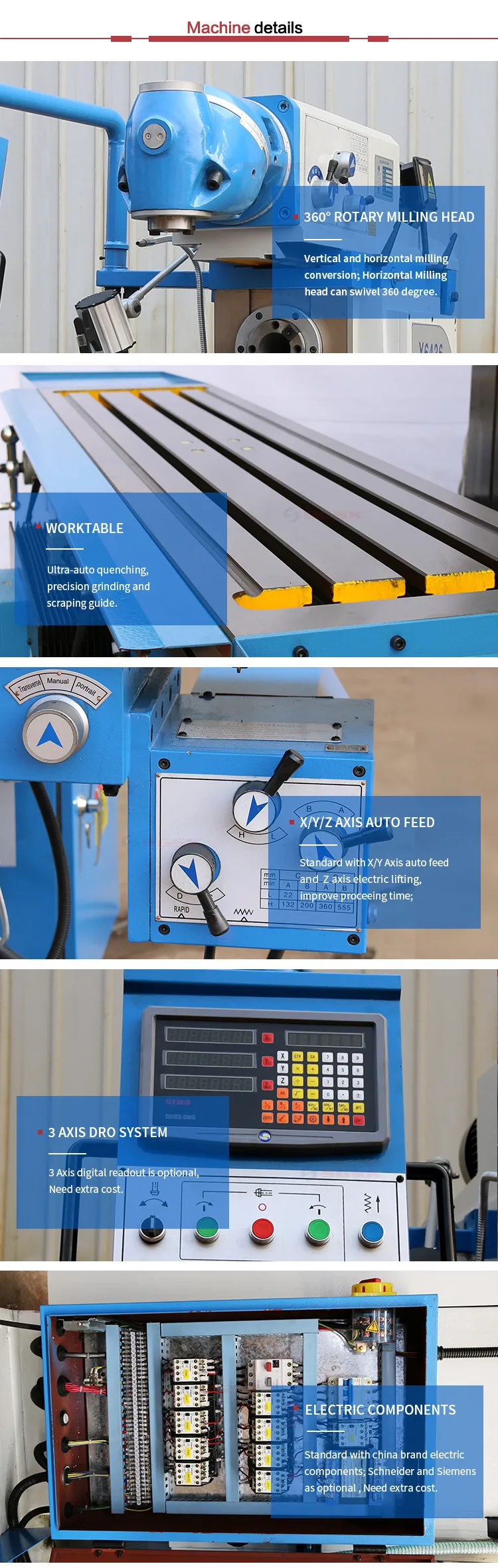 Universal Rotary Head Milling Machine X6432 Vertical Horizontal Milling