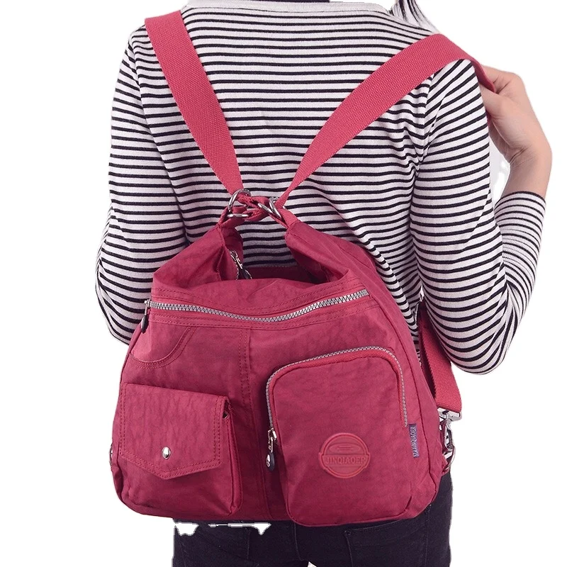 

Wholesale Fashion Waterproof Nylon Multifunctional Casual Women Backpack Crossbody Handbag, Custom made