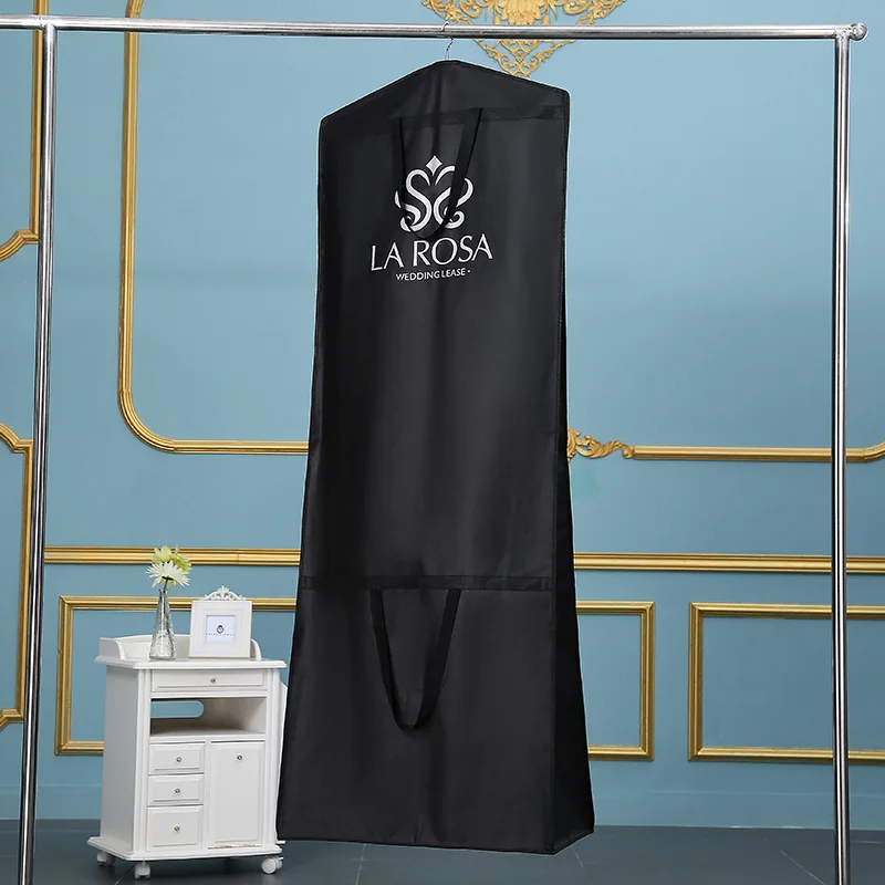 

Custom Folding portable dual-purpose bag Thickened Long Non Woven Wedding Dress Garment Cover Bag For Grown