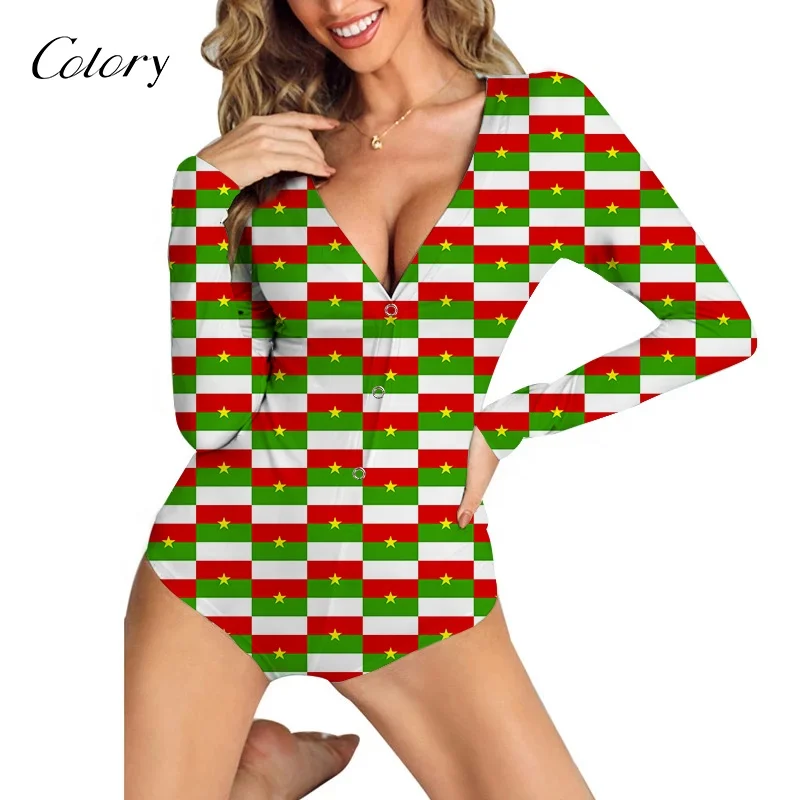 

Colory Hot Sale Dog Pattern Pajamas Women Winter Christmas Sleepwear Ladies Adult Onesie Loose Nightgown Pajamas, Customized color