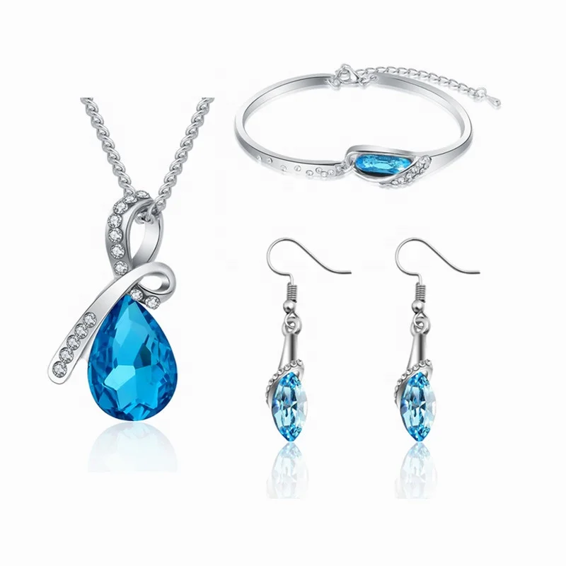 
necklace earring artificial simple light diamond necklace sets 