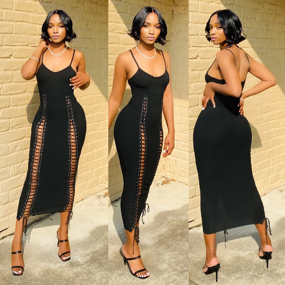 

2021 new arrivals fashion summer spaghetti straps plus size bodycon bandage styles casual party club girl's dresses, Burgundy&black