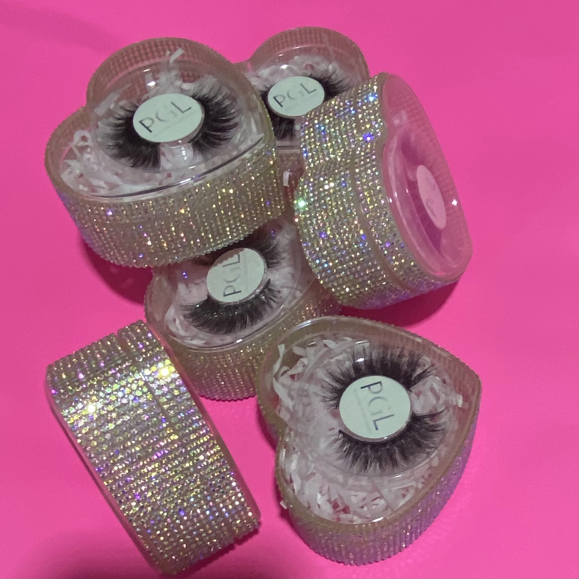 

2021 new heart shaped eyelash box eyelashes 3d mink eyelash, Natural color