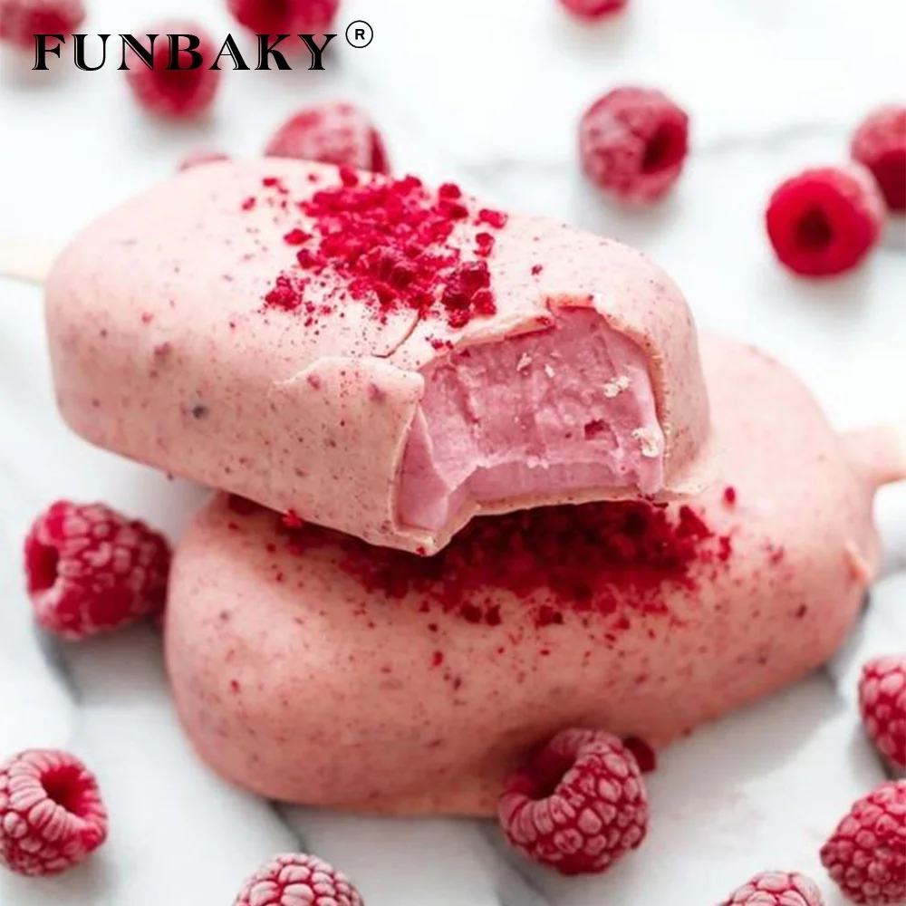 

FUNBAKY JSC2821 Amazon hot selling silicone material white ice cream mold for kitchen DIY baking, Customized color