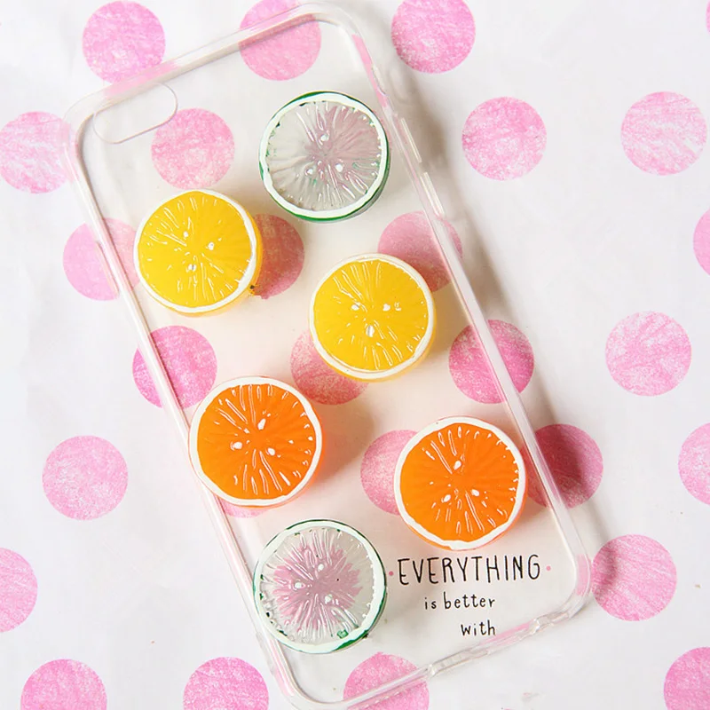 

Free Shipping Diy Cell Phone Case Decoration Charms Artificial Resin Lemon Flatback Jewelry Accessory Cute Crafts Resin Ornament, Yellow,orange,green