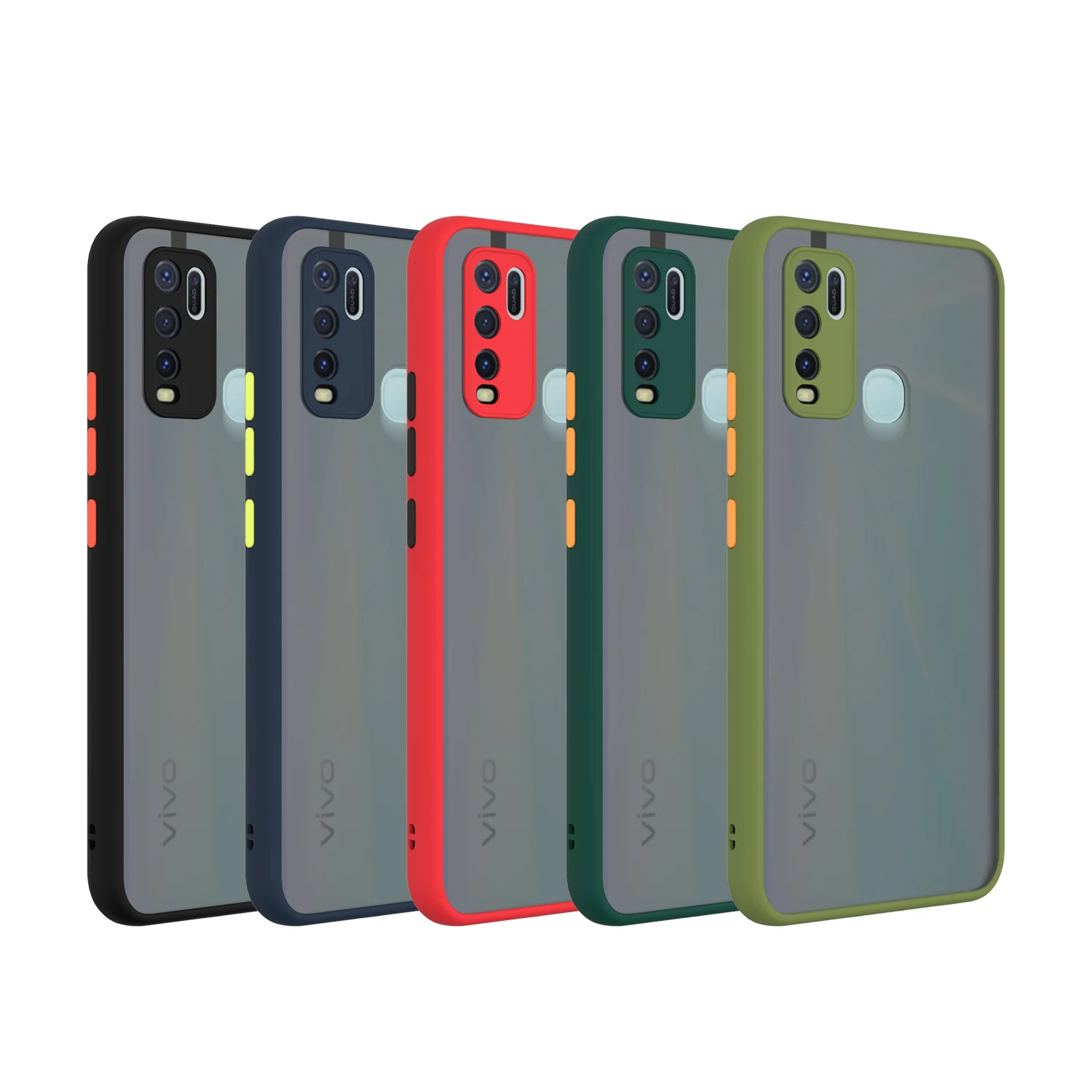 

Cell Mobile Phone Bag Cover TPU semi-permeable matte anti-drop case accessories for vivo Y50/Y30