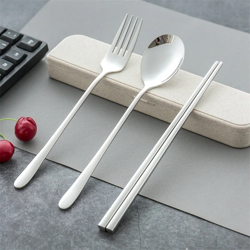 

2022 Portable Travel Stainless Steel Cutlery Set Spoon Fork Chopsticks With Case
