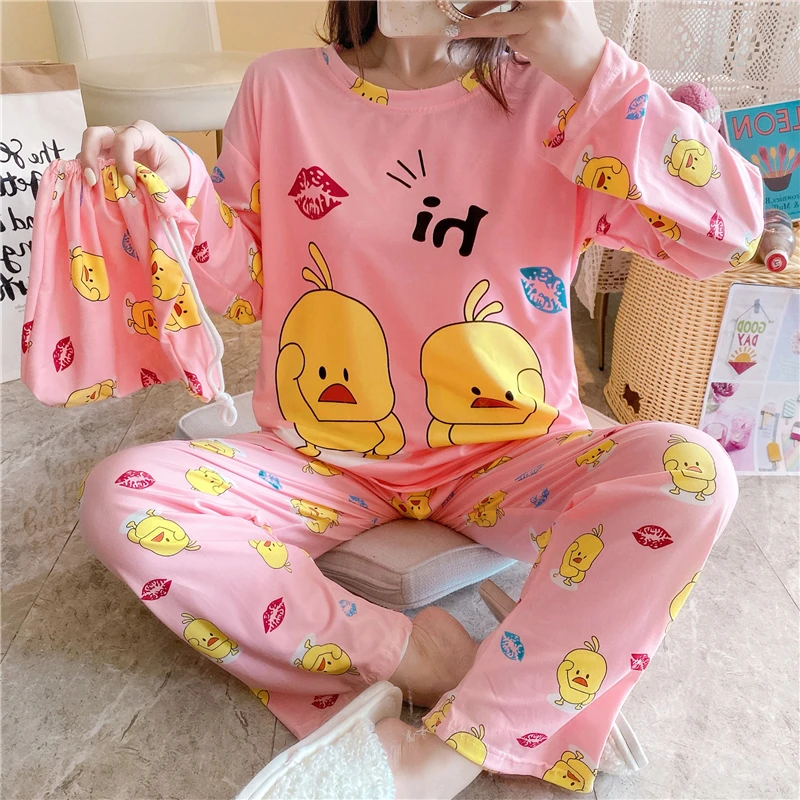 

Pijama Manga Larga Printed Patterned Long Sleeve Cute Pajamas Pijamas De Mujer Pyjama