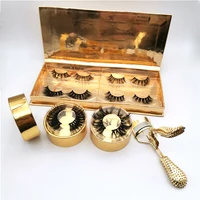 

Own brand Gold private label 3d mink lashes magnetic boxes eyelashes for Custom Eyelash Box