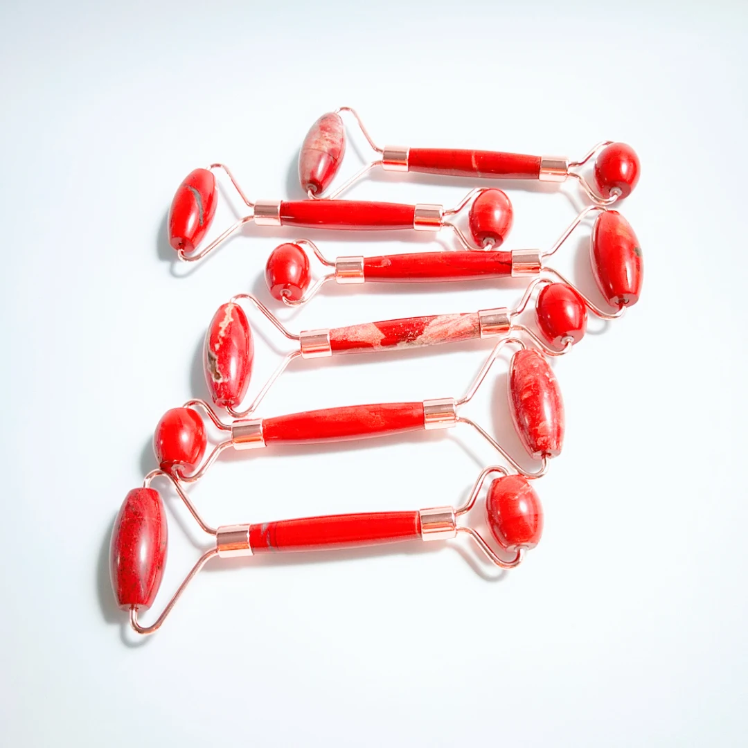 

Red jasper Jade Roller Face Body Eye Kit Massager Tool Anti Aging Wrinkle Beauty Therapy