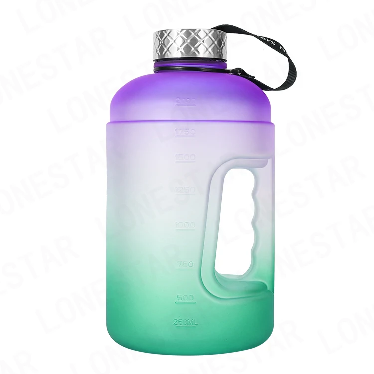 

amazon best sellers 2.2L Large Capacity Water Bottle PETG plastic Time Marker water bottle for outdoor custom logo packing color, Customized color