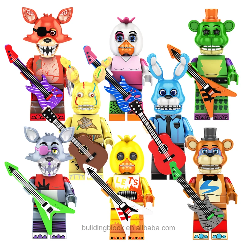 

FNAF KF6160 New Horror Movie Freddy Balloonboy Foxy Freddy Bunny Mini Action Building Block Brick Figure Toy